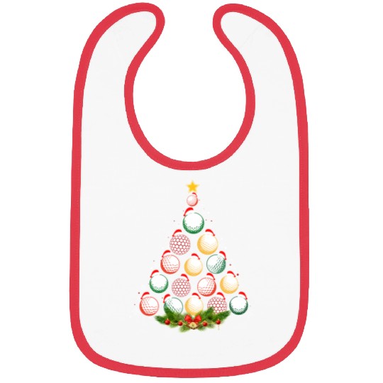 Matching Christmas Pajama Golf Balls Xmas Tree Bibs