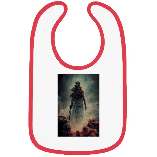 Zombie soldier with smoking skulls Bibs