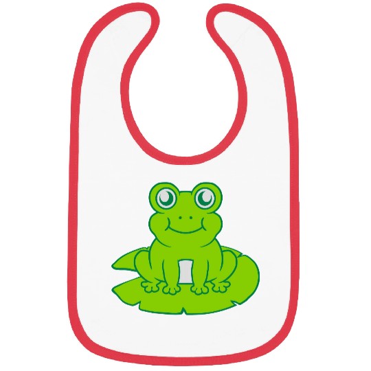 frog sitting water lily sea leaf Bibs