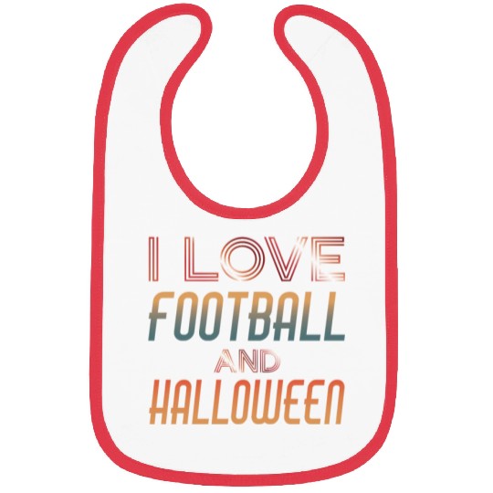 I Love FOOTBALL and Halloween Spooky October Retro Bibs