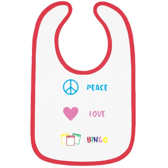 Bingo Game Player Peace Love Bingo Bibs