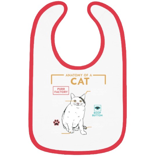 Funny Weird Cat Meme Smiling, Anatomy of A Cat Bibs