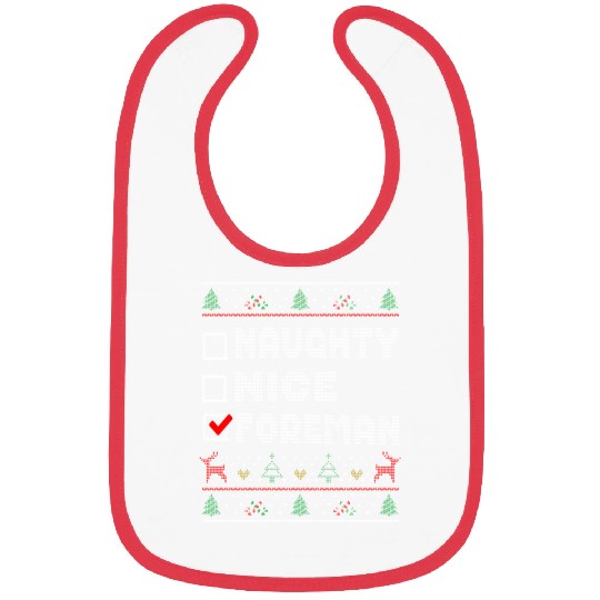 Naughty Nice Foreman, Matching Christmas Group Bibs