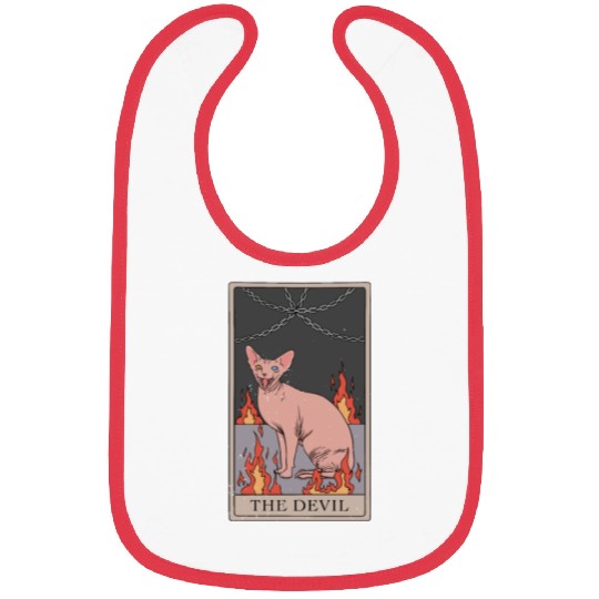 Hairless Cat Devil Tarot Card Design Bibs
