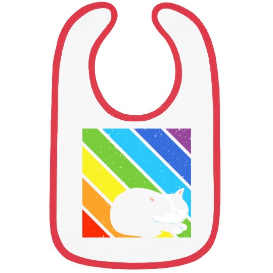 LGBT Supporter Pride Ally Cat Lover Rainbow Pride Bibs