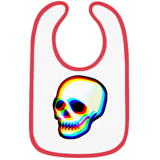 Modern Neon Skull Illustration Bibs