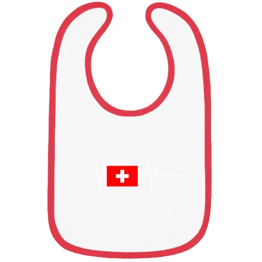 Switzerland Flag Heartbeat Bibs