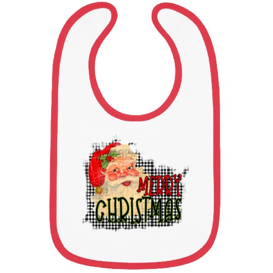 Retro Santa Merry Christmas Bibs