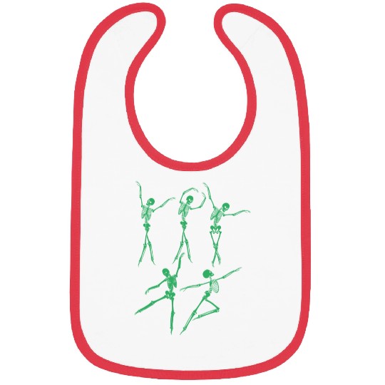 Green Dancing Skeleton Bibs