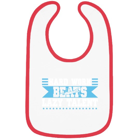Swimmer Swimming Hard Work Beats Lazy Talent Bibs