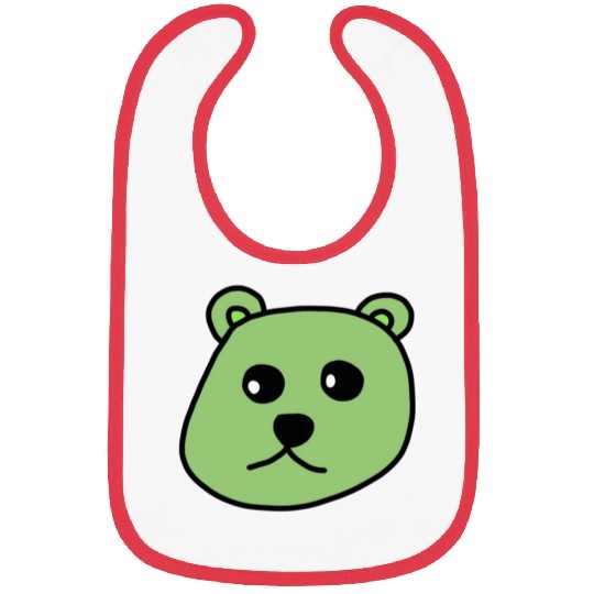 green teddy bear Bibs