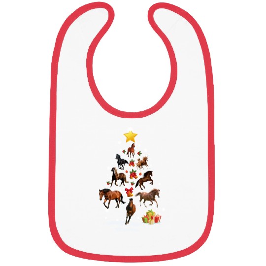 Horse Christmas Tree Horse Xmas Funny Gift Bibs