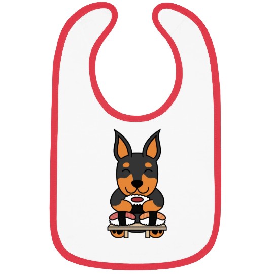 Sushi Lover Doberman Bibs
