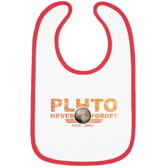 Never Forget Pluto Design Retro Style Funny Space Bibs