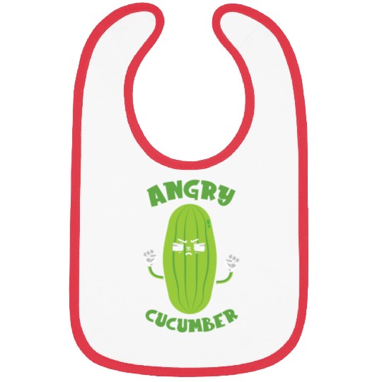 Angry Cucumber Vegetarian Vegetable Veggies Vegan Bibs