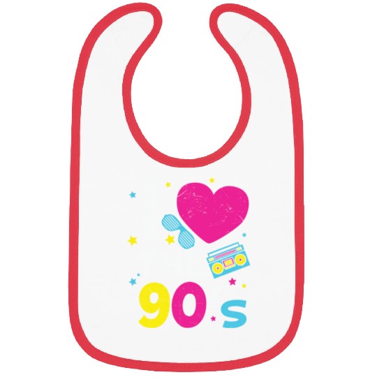 I Love the 90s Radio Cassette Tape Nostalgia Gifts Bibs