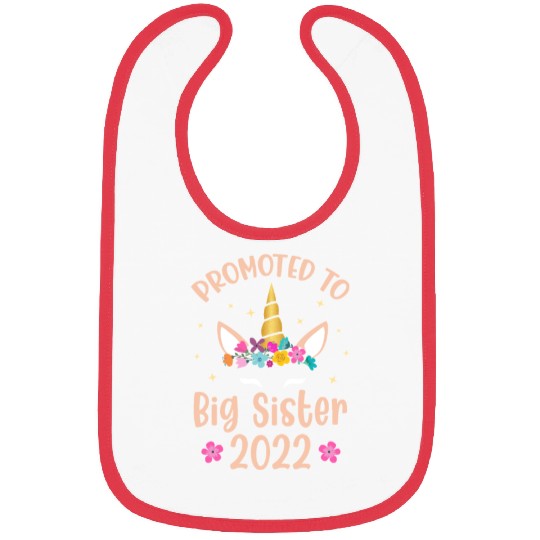 Promoted To Big Sister 2022 Unicorn Bibs