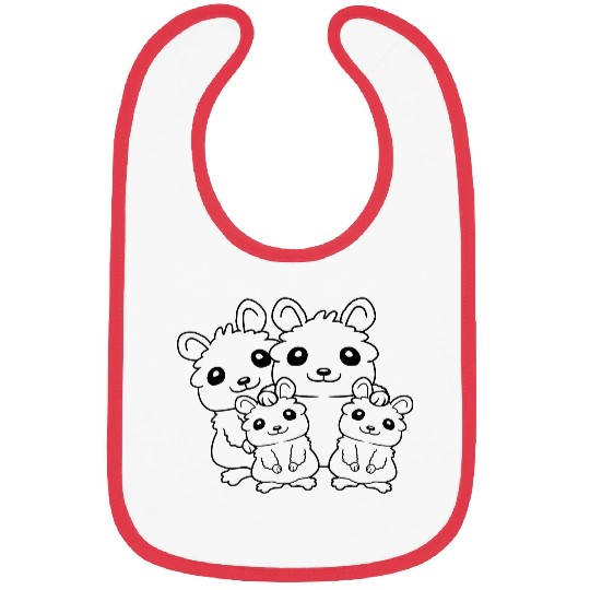 dad mom kids hamster Bibs