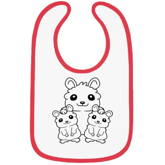 Hamster family 2 kids Bibs