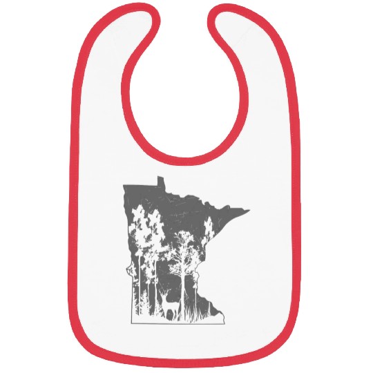 Proud Minnesota Deer Hunter State Map Outline Bibs