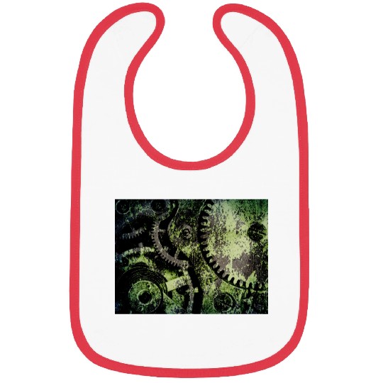 Clock Mechanism Copper Oxide Steampunk Abstract Bibs