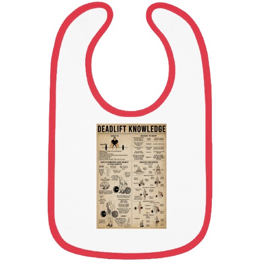 Deadlift Knowledge Poster, Deadlift Lover Gift Bibs
