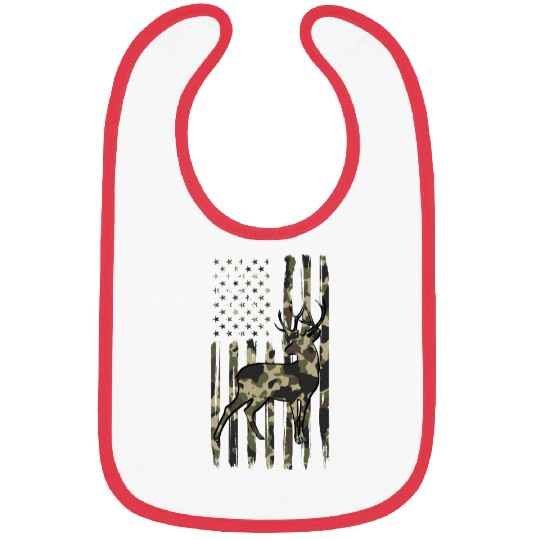 Deer Hunting Fast Food Camouflage USA Flag Bibs