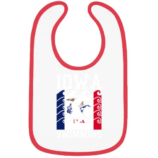 Iowa Flag Swimming Team Swim Swimmer US State Bibs