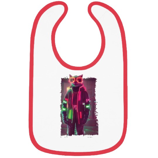 Cyberpunk Cat Bibs