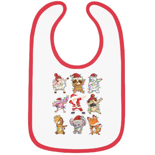 Dabbing Santa Animal Friends Christmas Kids Boys Bibs