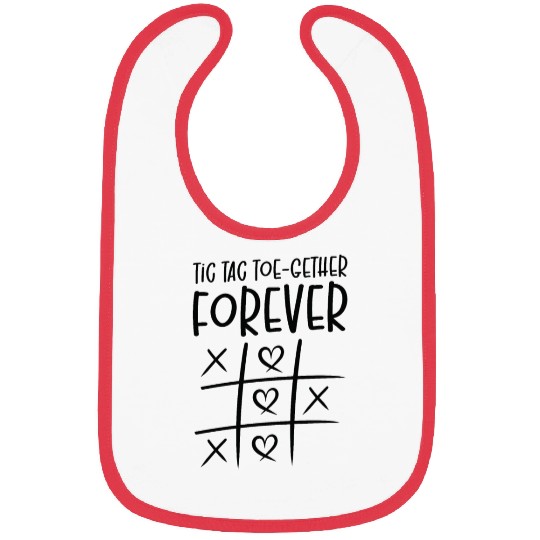Valentines Kids Family Tic Tac Toe game Bibs