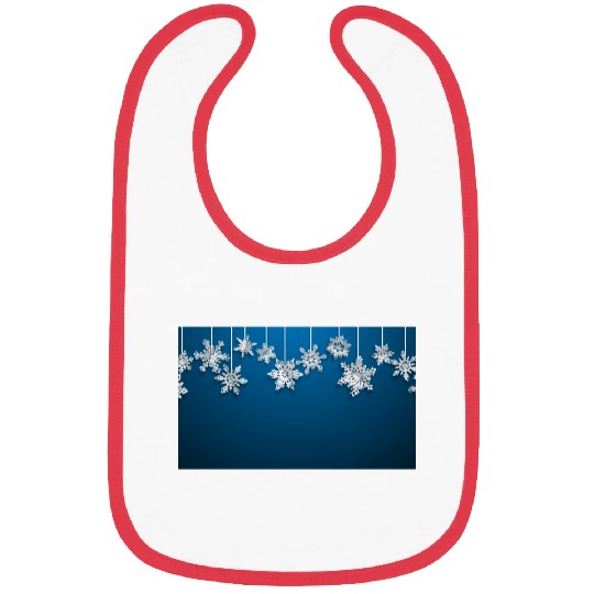 Elegant Hanging Snowflakes Navy Blue Bibs