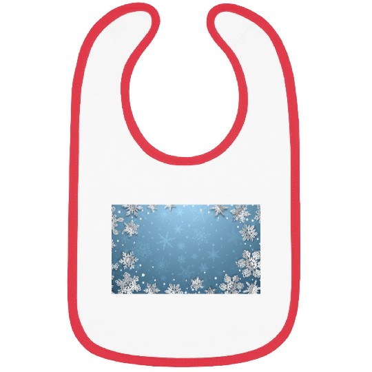 Winter Snowflakes Blue Pattern Bibs