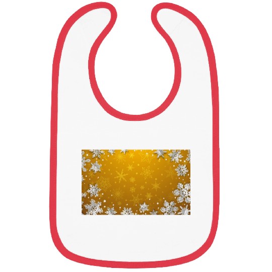Winter Snowflakes Orange Pattern Bibs