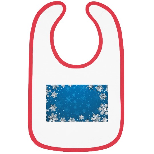 Winter Snowflakes Navy Blue Pattern Bibs