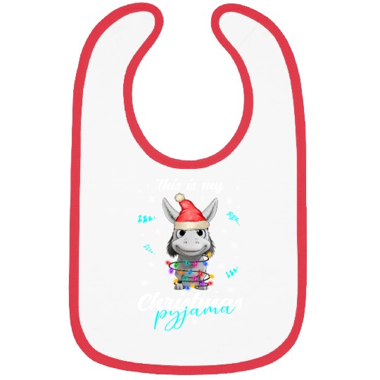 Winter Christmas Pyjama Donkey Bibs