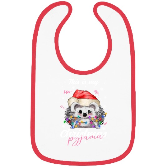Winter Christmas Pyjama Hedgehog Bibs