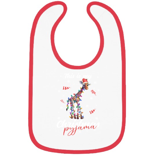 Winter Christmas Pyjama Giraffe Bibs
