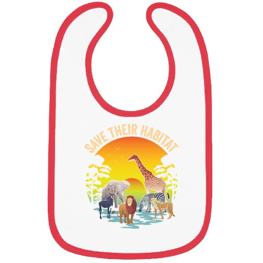 African Animal Rights Safari Lover Bibs