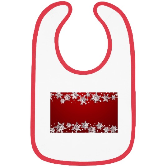 Elegant Winter Snowflakes Red Bibs