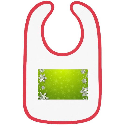 Winter Snowflakes Green Pattern Bibs