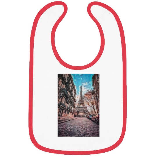 Vintage Eiffel Tower -Paris Painting France Lover Bibs