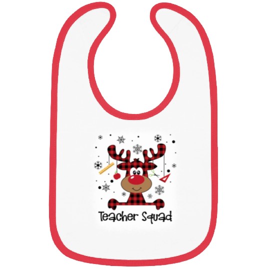 Bleached Teacher Squad Reindeer Funny Teacher Bibs