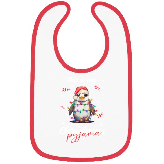 Winter Christmas Pyjama Penguin Bibs