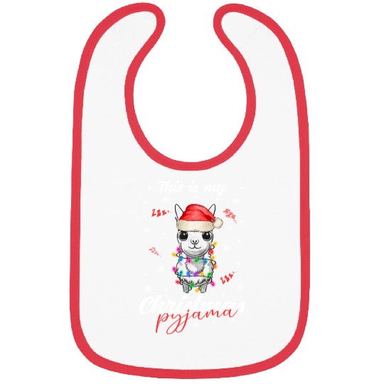 Winter Christmas Pyjama Llama Bibs
