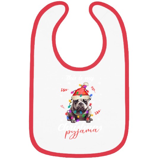 Winter Christmas Pyjama Bulldog Bibs