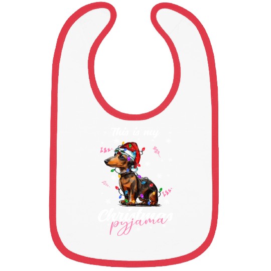 Winter Christmas Pyjama Dachshund Bibs
