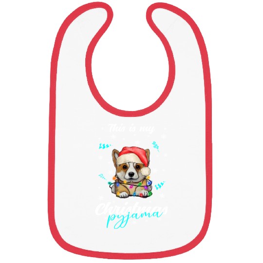Winter Christmas Pyjama Corgi Bibs