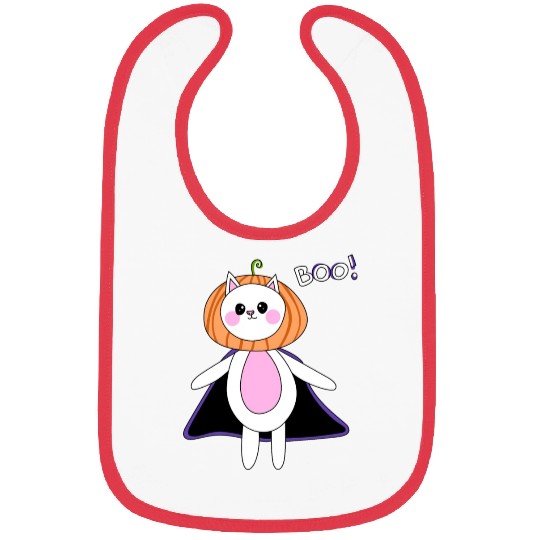 cute cat in halloween melon costume Bibs