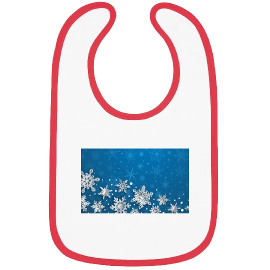 Modern Blue Snowflakes Pattern Bibs